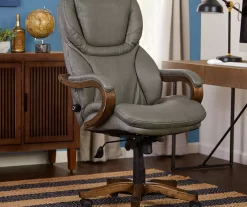 Conway Gray Big & Tall Bonded Leather Office Chair -Chic Furniture Shop 810590383 2