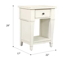 Kali Weathered White 1-Drawer Nightstand 5 Kali Weathered White 1-Drawer Nightstand -Chic Furniture Shop 810591523 2