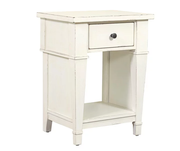 Kali Weathered White 1-Drawer Nightstand 1 Kali Weathered White 1-Drawer Nightstand