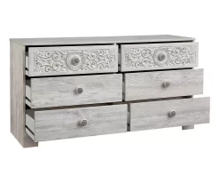 Paxberry Whitewash 6-Drawer Dresser -Chic Furniture Shop 810591798 3