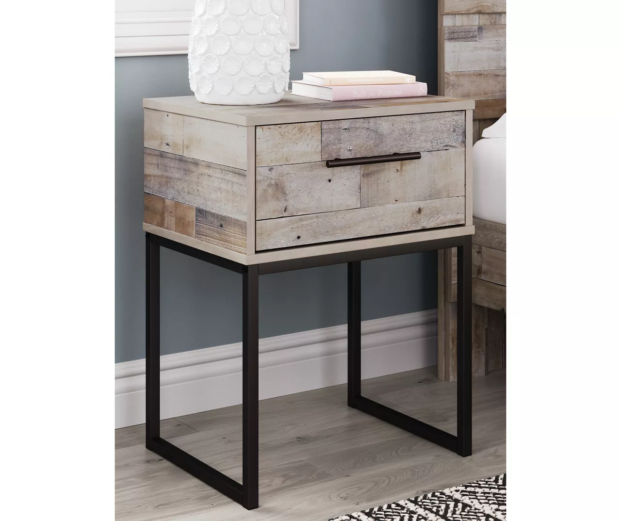 Neilsville Whitewash Nightstand 7 Neilsville Whitewash Nightstand - Image 7
