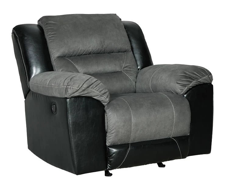 Earhart Slate Faux Leather Rocker Recliner 3 Earhart Slate Faux Leather Rocker Recliner - Image 3