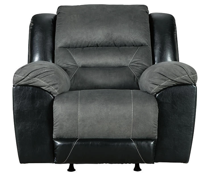 Earhart Slate Faux Leather Rocker Recliner 1 Earhart Slate Faux Leather Rocker Recliner