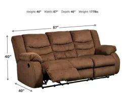 Tulen Chocolate Reclining Sofa -Chic Furniture Shop 810594622 4