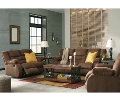 Tulen Chocolate Reclining Loveseat -Chic Furniture Shop 810594622 810594623 2 1
