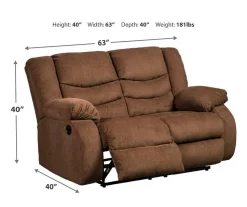 Tulen Chocolate Reclining Loveseat -Chic Furniture Shop 810594623 4
