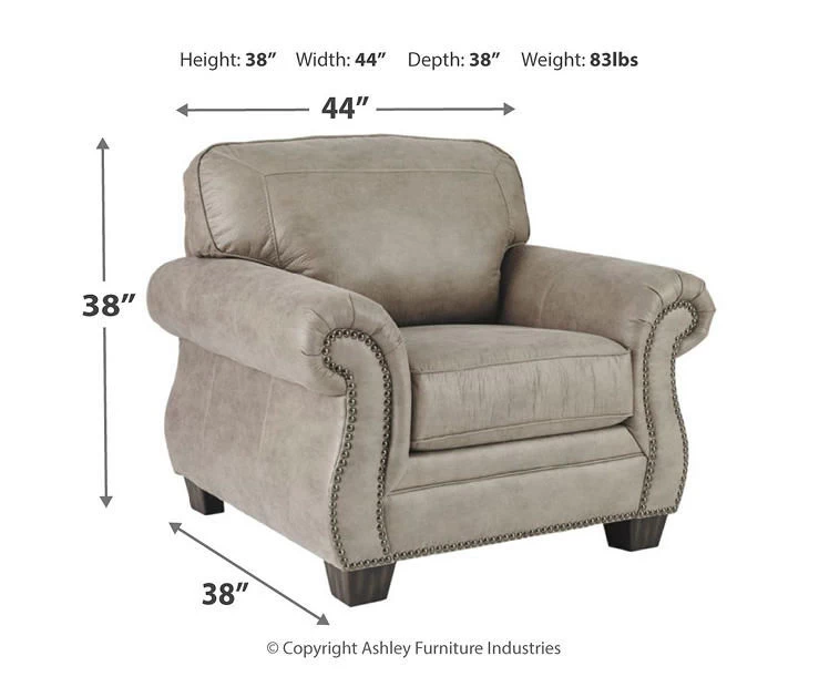 Olsberg Steel Faux Suede Armchair 4 Olsberg Steel Faux Suede Armchair - Image 4