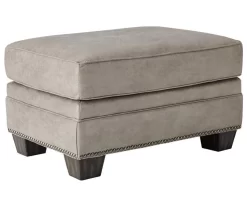 Olsberg Steel Faux Suede Ottoman