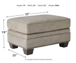 Olsberg Steel Faux Suede Ottoman -Chic Furniture Shop 810594672 3 1
