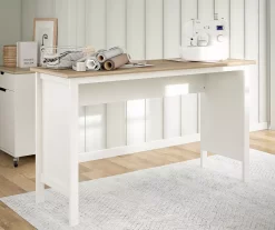 Evolution Vantage White & Weathered Oak Workbench -Chic Furniture Shop 810597743 6