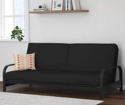 DHP Elbern Black Metal Futon With Black Microfiber Cover -Chic Furniture Shop 810598097 3