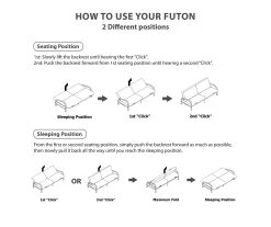 DHP Elbern Black Metal Futon With Black Microfiber Cover -Chic Furniture Shop 810598097 5