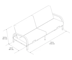 DHP Elbern Black Metal Futon With Black Microfiber Cover -Chic Furniture Shop 810598097 6