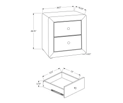 Monarch Faux Leather Nightstand 12 Monarch Faux Leather Nightstand -Chic Furniture Shop 810598393 A7