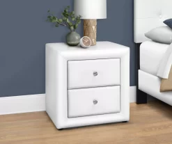Monarch Faux Leather Nightstand 13 Monarch Faux Leather Nightstand -Chic Furniture Shop 810598394 B0
