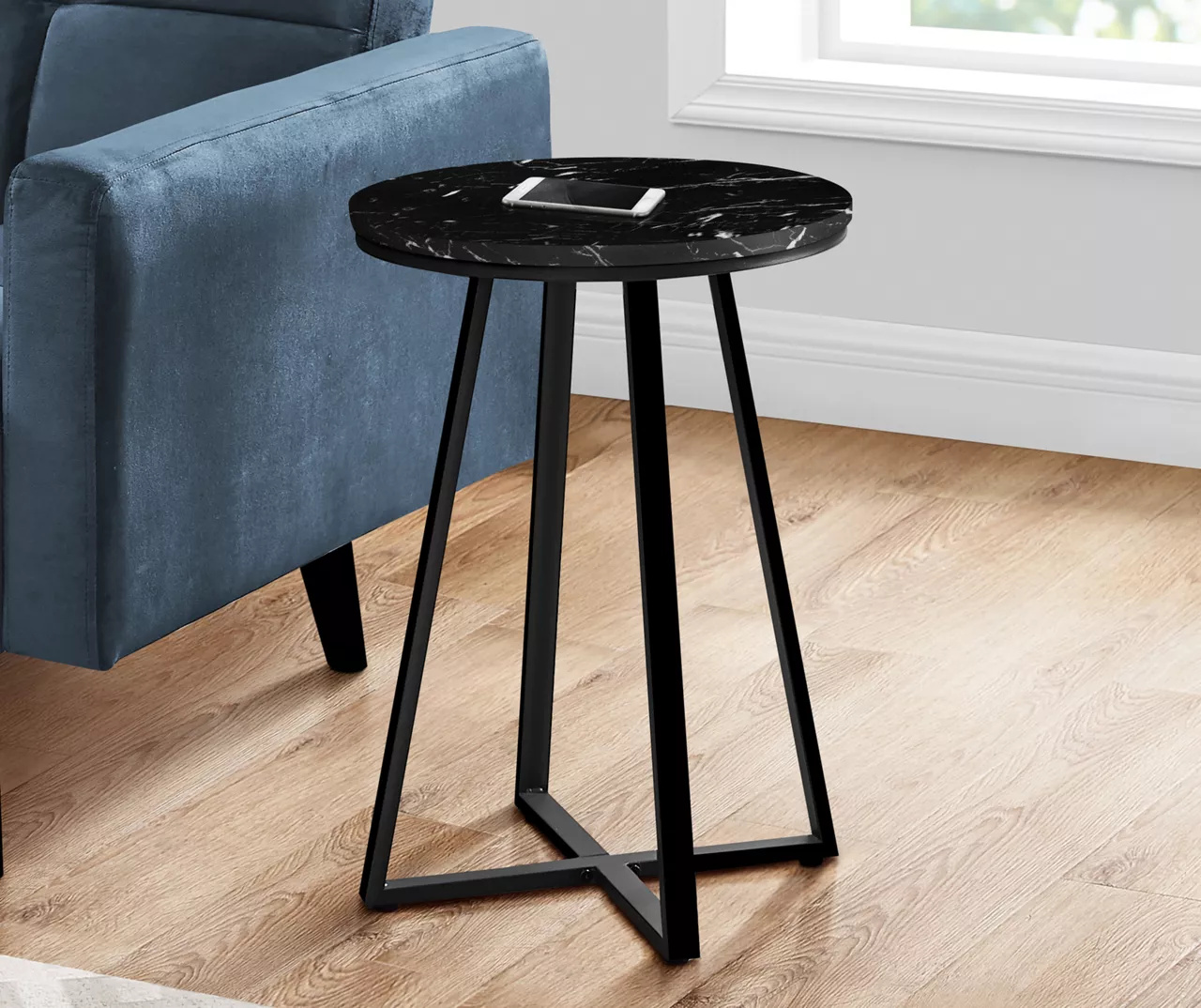 Monarch Faux Marble & Metal Accent Table 6 Monarch Faux Marble & Metal Accent Table - Image 6