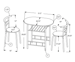Monarch 3-Piece Dining Set -Chic Furniture Shop 810598491 A7