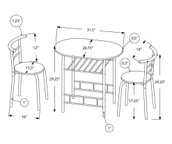 Monarch 3-Piece Dining Set -Chic Furniture Shop 810598492 A7