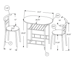 Monarch 3-Piece Dining Set -Chic Furniture Shop 810598493 A7