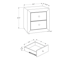 Monarch Linen Upholstered Nightstand -Chic Furniture Shop 810598500 A7