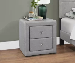 Monarch Linen Upholstered Nightstand -Chic Furniture Shop 810598500 B0
