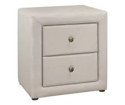 Monarch Linen Upholstered Nightstand