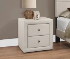 Monarch Linen Upholstered Nightstand -Chic Furniture Shop 810598501 B0