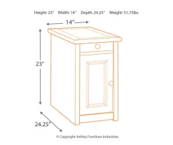 Bolanburg Chairside End Table With USB Ports, Outlets & Tray -Chic Furniture Shop 810598698 6