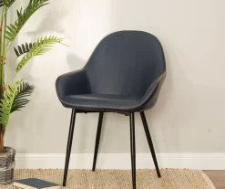 Mid-Century Modern Navy Faux Leather Dining Chairs, 2-Pack 8 Mid-Century Modern Navy Faux Leather Dining Chairs, 2-Pack -Chic Furniture Shop 810598714 A0 3 1