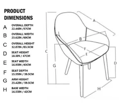 Mid-Century Modern Gray Faux Leather Dining Chairs, 2-Pack -Chic Furniture Shop 810598715 A0 5 1