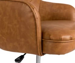 Caramel Brown Faux Leather Tufted Adjustable Office Chair -Chic Furniture Shop 810598931 A0 4