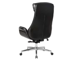 Black Mid-Century Modern Faux Leather Executive Office Chair 10 Black Mid-Century Modern Faux Leather Executive Office Chair -Chic Furniture Shop 810598936 A0 4