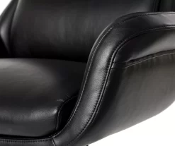 Black Mid-Century Modern Faux Leather Executive Office Chair 11 Black Mid-Century Modern Faux Leather Executive Office Chair -Chic Furniture Shop 810598936 A0 5