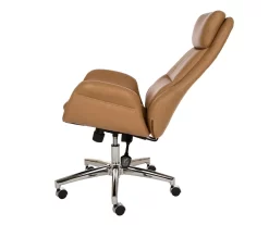 Light Brown Mid-Century Modern Faux Leather Executive Office Chair -Chic Furniture Shop 810598939 A0 6