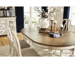 Raelyn Oval Extension Leaf Dining Table -Chic Furniture Shop 810599594 7
