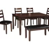 Coviar 6-Piece Dining Set With Bench