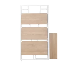 Blonde Wood Look & White 4-Tier Folding Bookcase -Chic Furniture Shop 810606565 A8 3