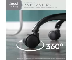 Cream Faux Wool Boucle Rolling Swivel Office Chair -Chic Furniture Shop 810606674 A0 6