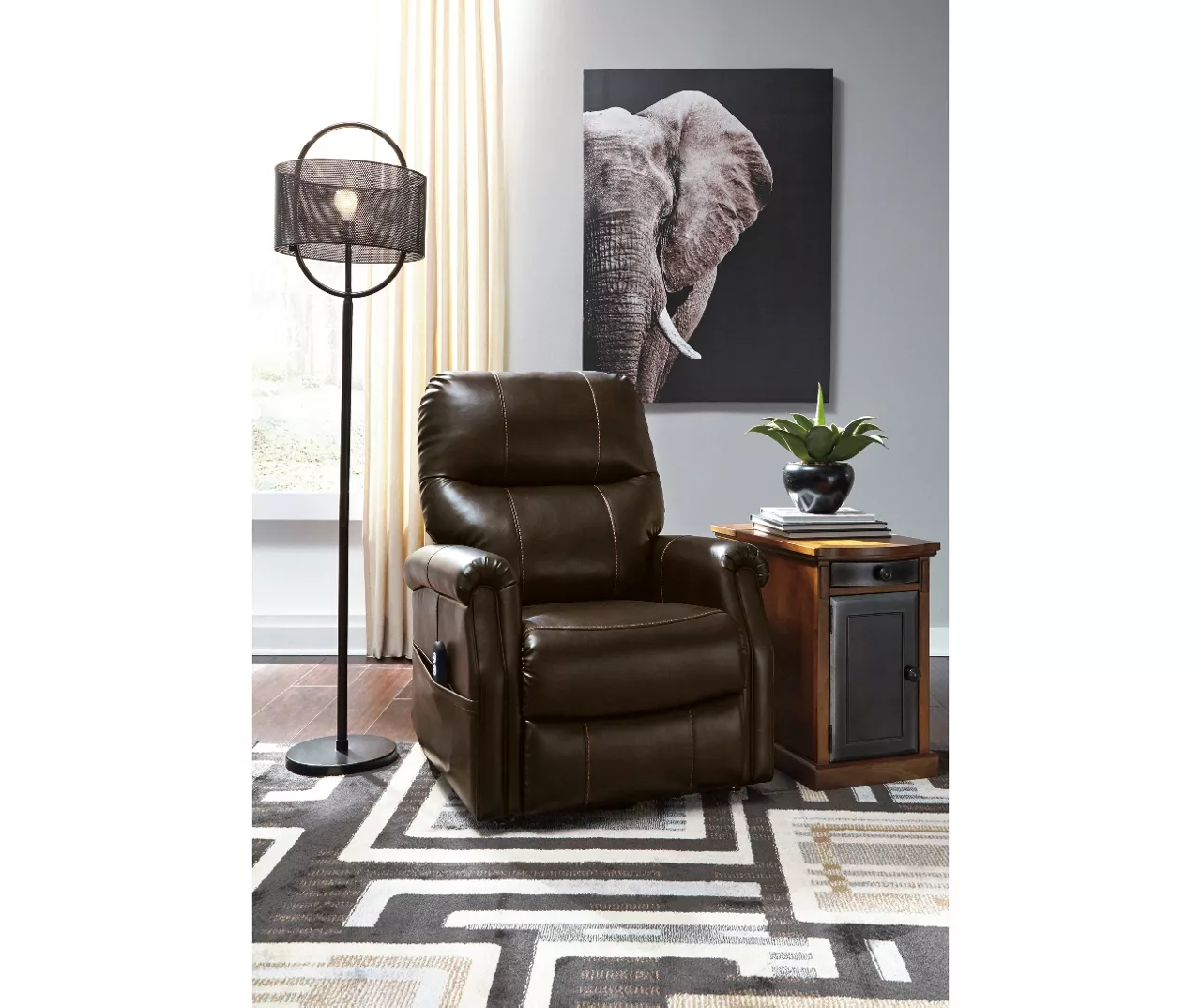 Markridge Chocolate Faux Leather Power Lift Recliner 2 Markridge Chocolate Faux Leather Power Lift Recliner - Image 2
