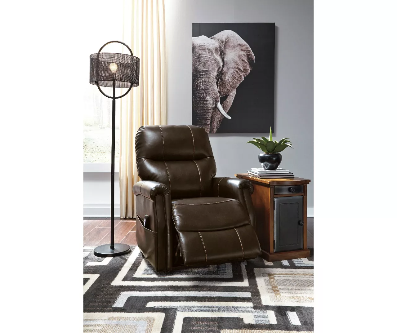 Markridge Chocolate Faux Leather Power Lift Recliner 3 Markridge Chocolate Faux Leather Power Lift Recliner - Image 3
