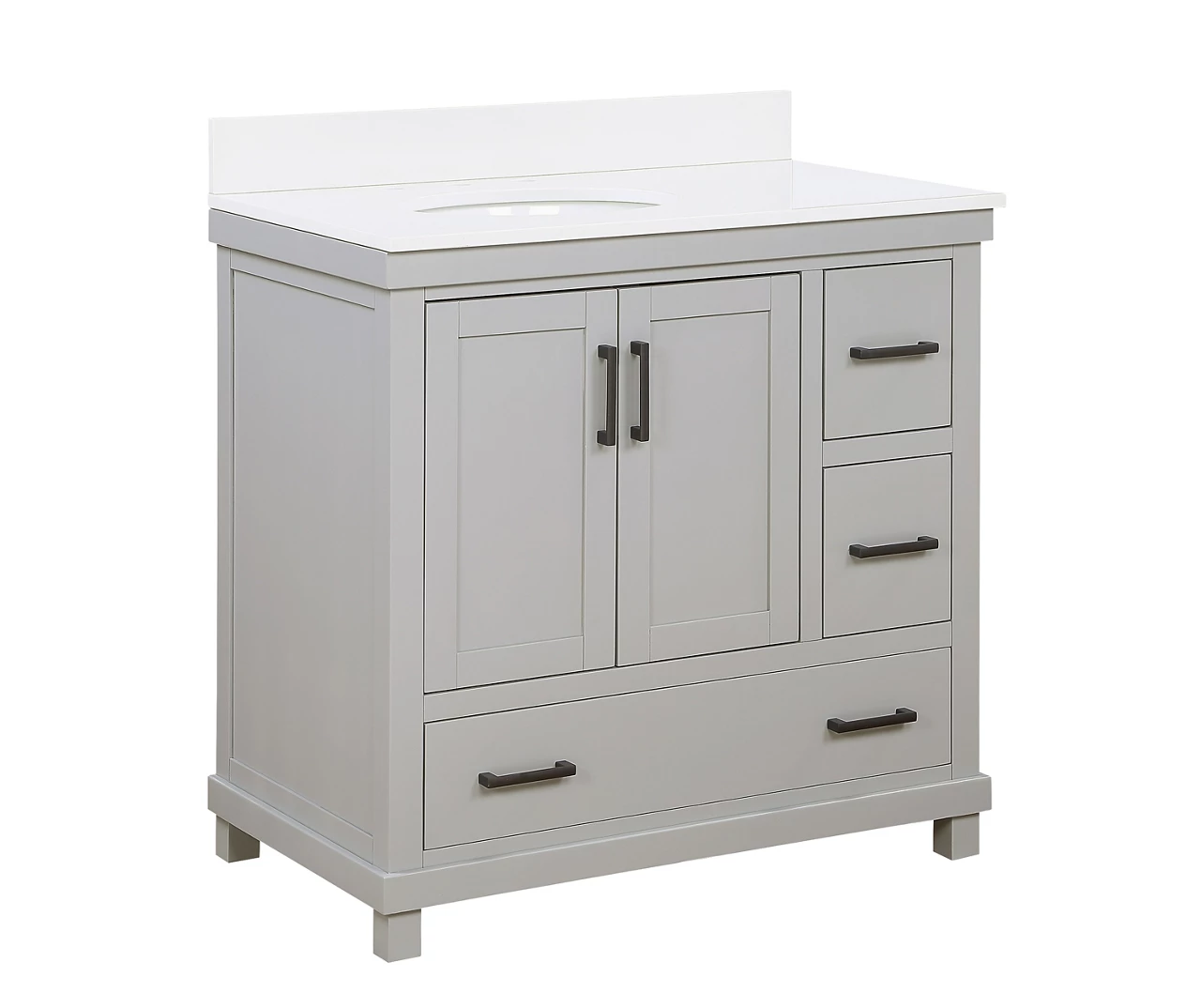 DHP Atwater Living Mills Gray Bathroom Vanity With White Sink 1 DHP Atwater Living Mills Gray Bathroom Vanity With White Sink