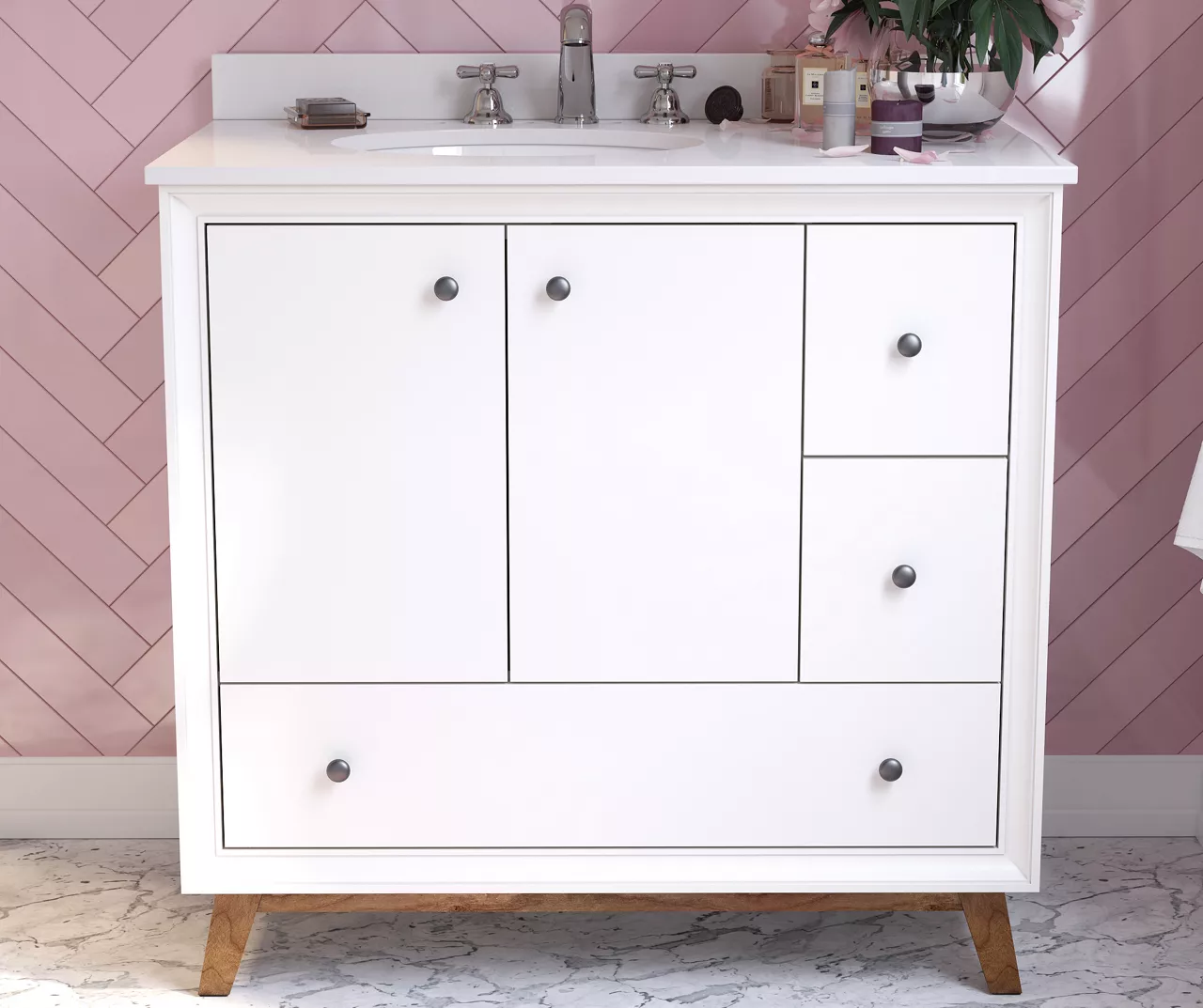 DHP Atwater Living Delias Bathroom Vanity With White Sink 3 DHP Atwater Living Delias Bathroom Vanity With White Sink - Image 3