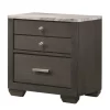 Southall Espresso & Faux Marble 3-Drawer Nightstand