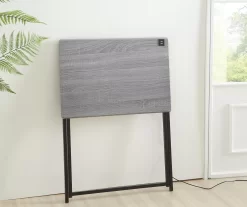 Wood Look Folding Table With USB Charging 17 Wood Look Folding Table With USB Charging -Chic Furniture Shop 810612177 B0 1