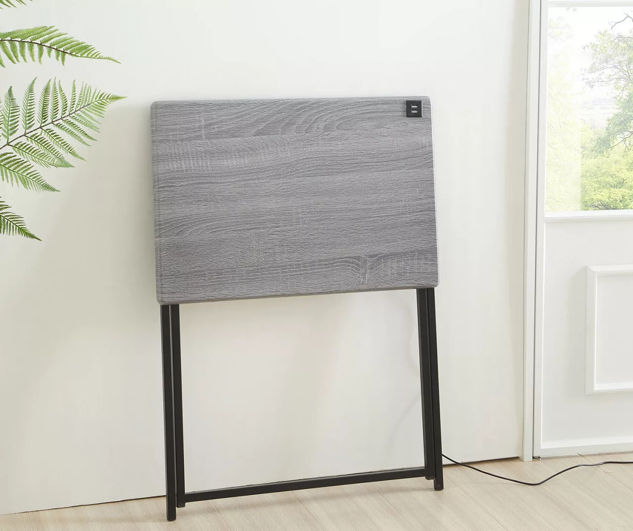 Wood Look Folding Table With USB Charging 8 Wood Look Folding Table With USB Charging - Image 8