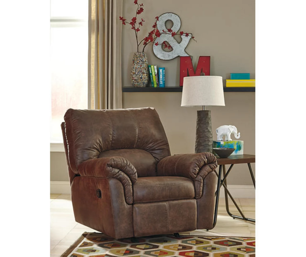 Bladen Coffee Faux Leather Rocker Recliner 2 Bladen Coffee Faux Leather Rocker Recliner - Image 2