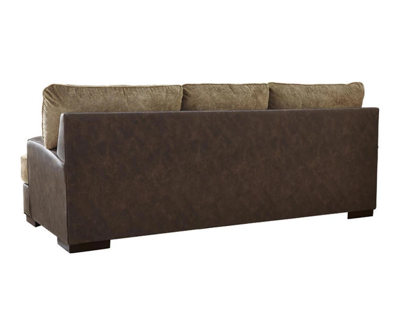 Alesbury Brown Faux Leather Sofa 3 Alesbury Brown Faux Leather Sofa - Image 3