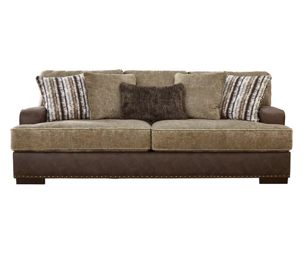 Alesbury Brown Faux Leather Sofa 1 Alesbury Brown Faux Leather Sofa