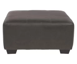 Aberton Gray Faux Leather Oversize Accent Ottoman -Chic Furniture Shop 810612302 2