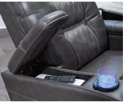 Composer Black Faux Leather Power Recliner -Chic Furniture Shop 810612554 4